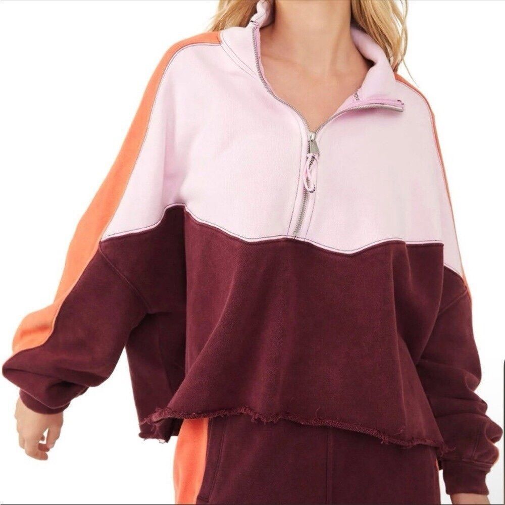 Free People Movement Women's Split Second Half Zip Pullover Relaxed Fit Size XS